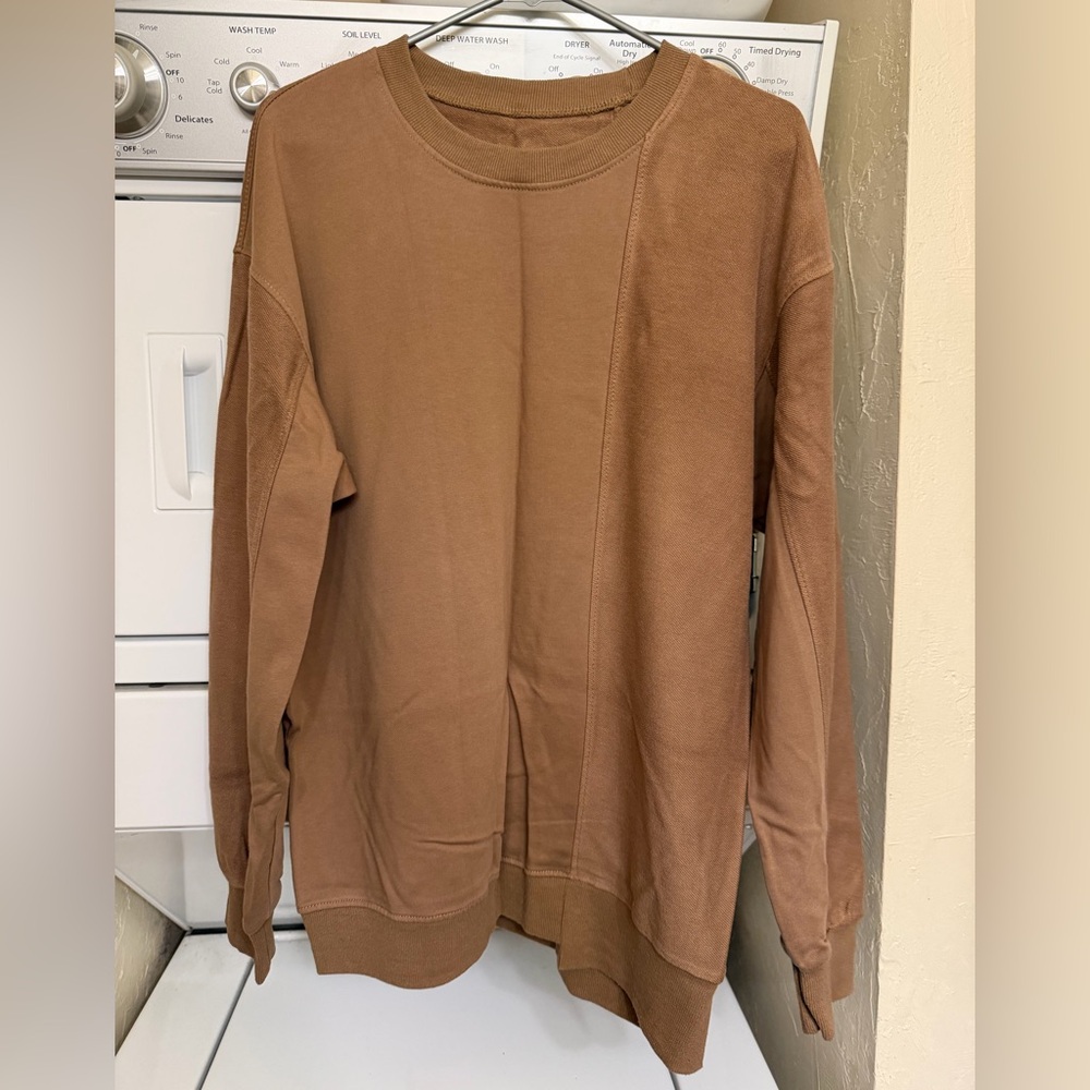 Classic Tan Crewneck Sweater for Men